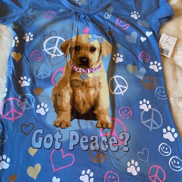 2/$30 Ross Sportswear Blue Puppy T-shirt Girls Size L NWT - Picture 3 of 7